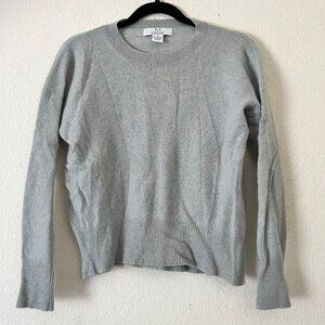 M Magaschoni Womens Medium Gray Crew Neck Cashmere Sweater Pullover Long Sleeve